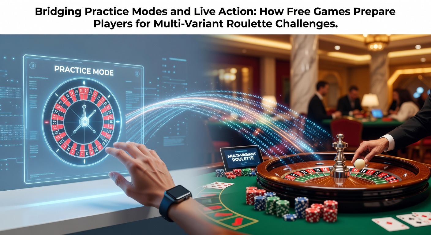 Free play roulette interface showing a classic wheel alongside variant options for practice sessions