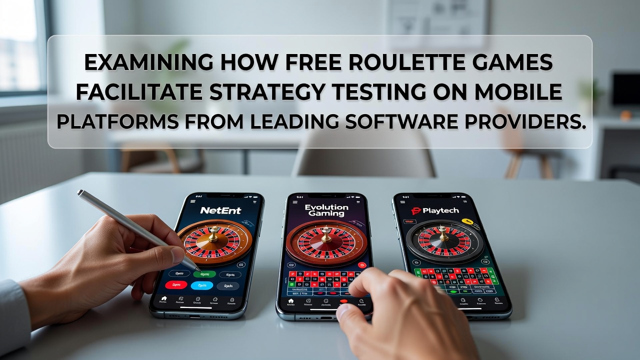 Mobile device displaying a free roulette demo interface with betting options visible on screen