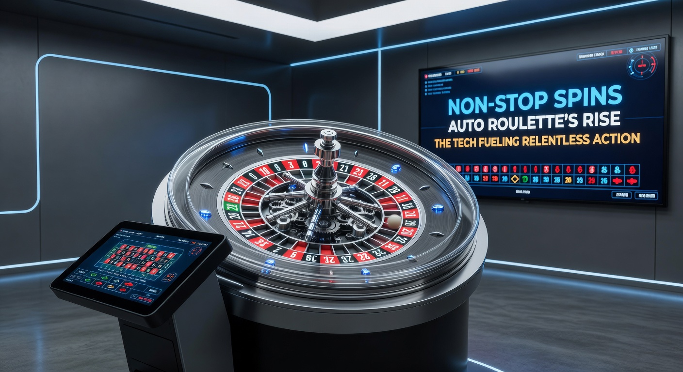 Close-up of an automated roulette wheel in motion, with the ball launching rapidly amid bright casino lights