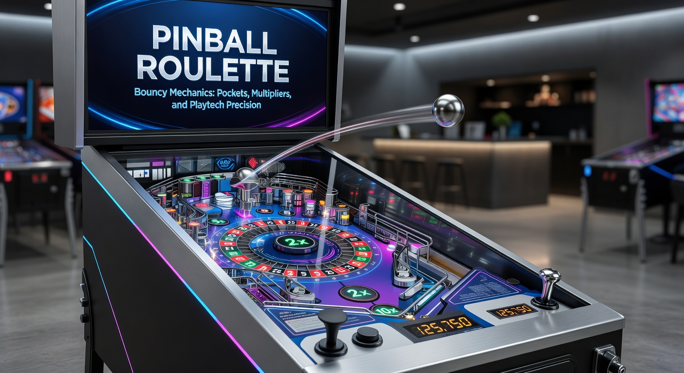 Dynamic screenshot of Pinball Roulette multipliers activating with glowing pockets and payout animations
