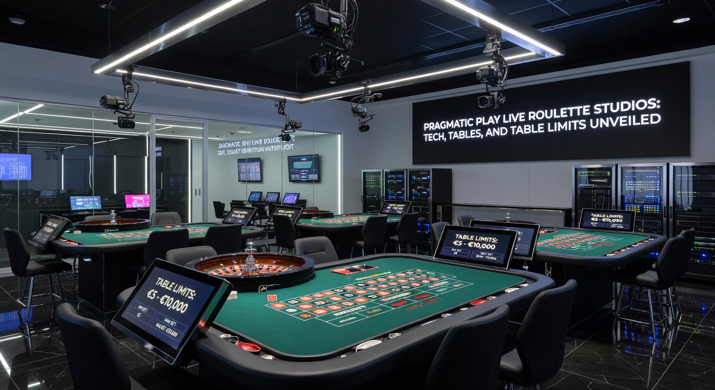 Close-up of Pragmatic Play live roulette table with digital betting interface adn spinning wheel