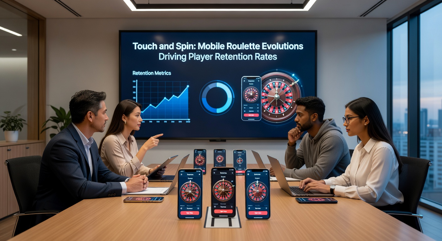 Close-up of fingers interacting with a mobile roulette app, showing haptic feedback waves and spin animations on a sleek touchscreen device