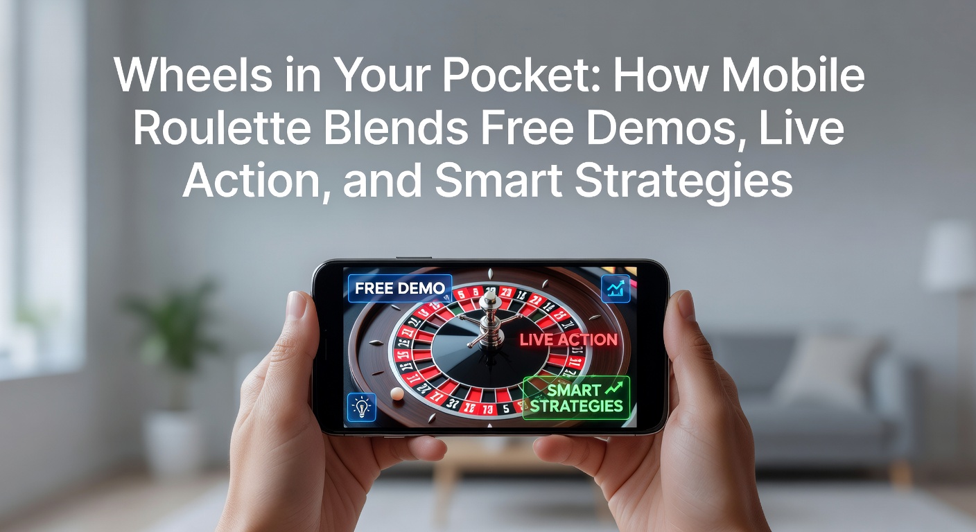 Close-up of a live dealer at a mobile roulette table, spinning the wheel on a smartphone screen with chat bubbles and betting chips visible